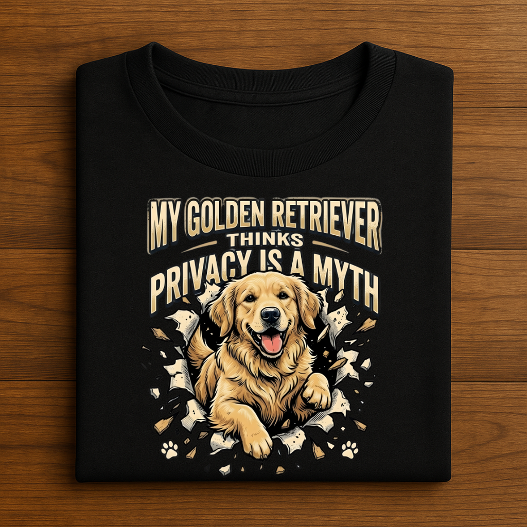 No Privacy with a Golden Retriever Tshirt
