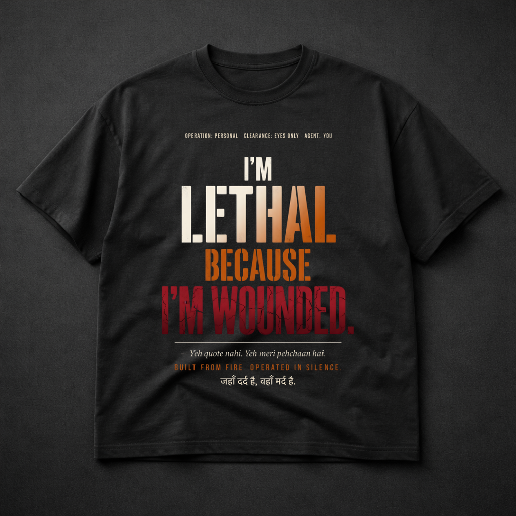 Lethal Because Wounded Oversized Tee