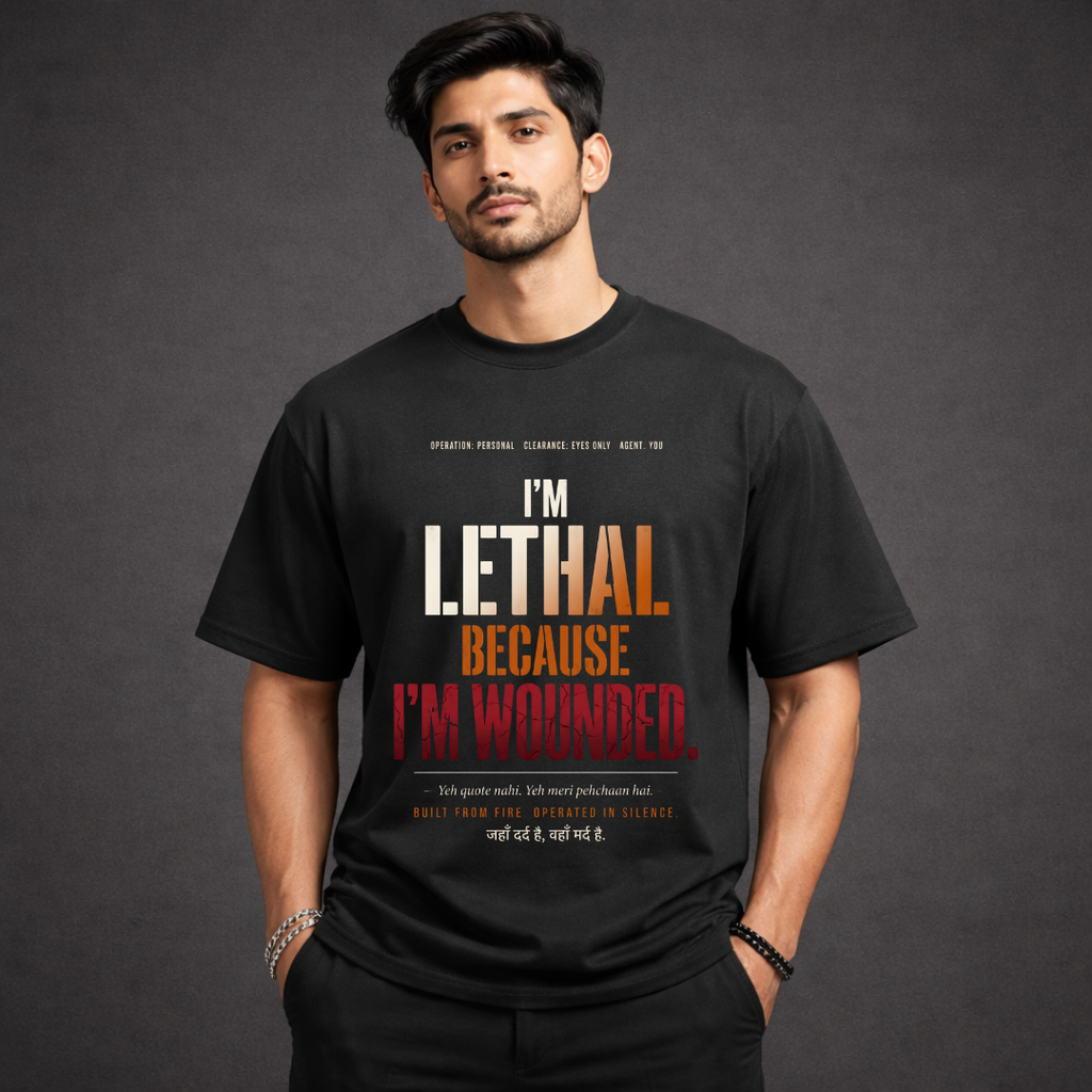 Lethal Because Wounded Oversized Tee