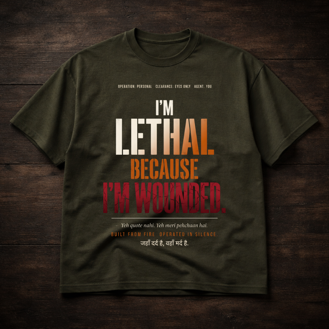 Lethal Because Wounded Oversized Tee