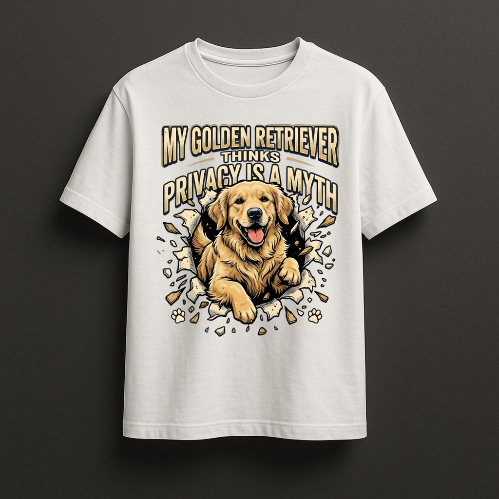 No Privacy with a Golden Retriever Tshirt