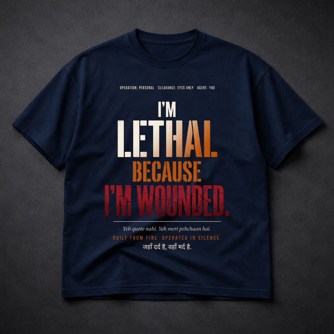 Lethal Because Wounded Oversized Tee