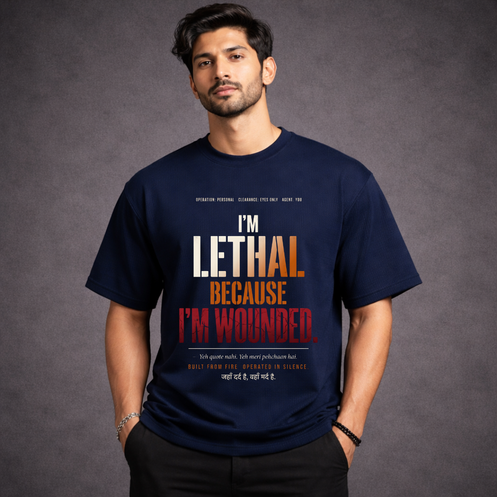 Lethal Because Wounded Oversized Tee