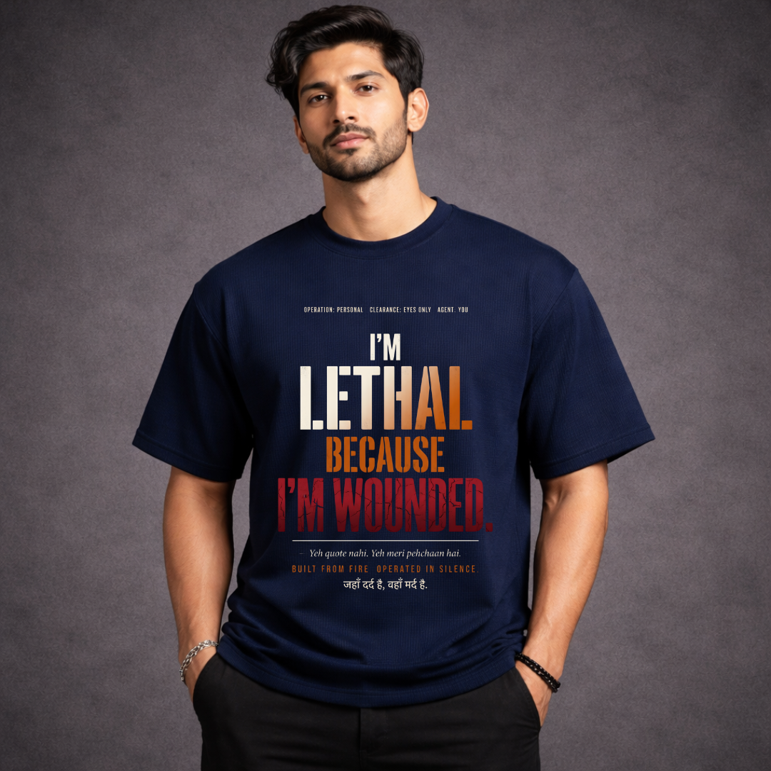 Lethal Because Wounded Oversized Tee