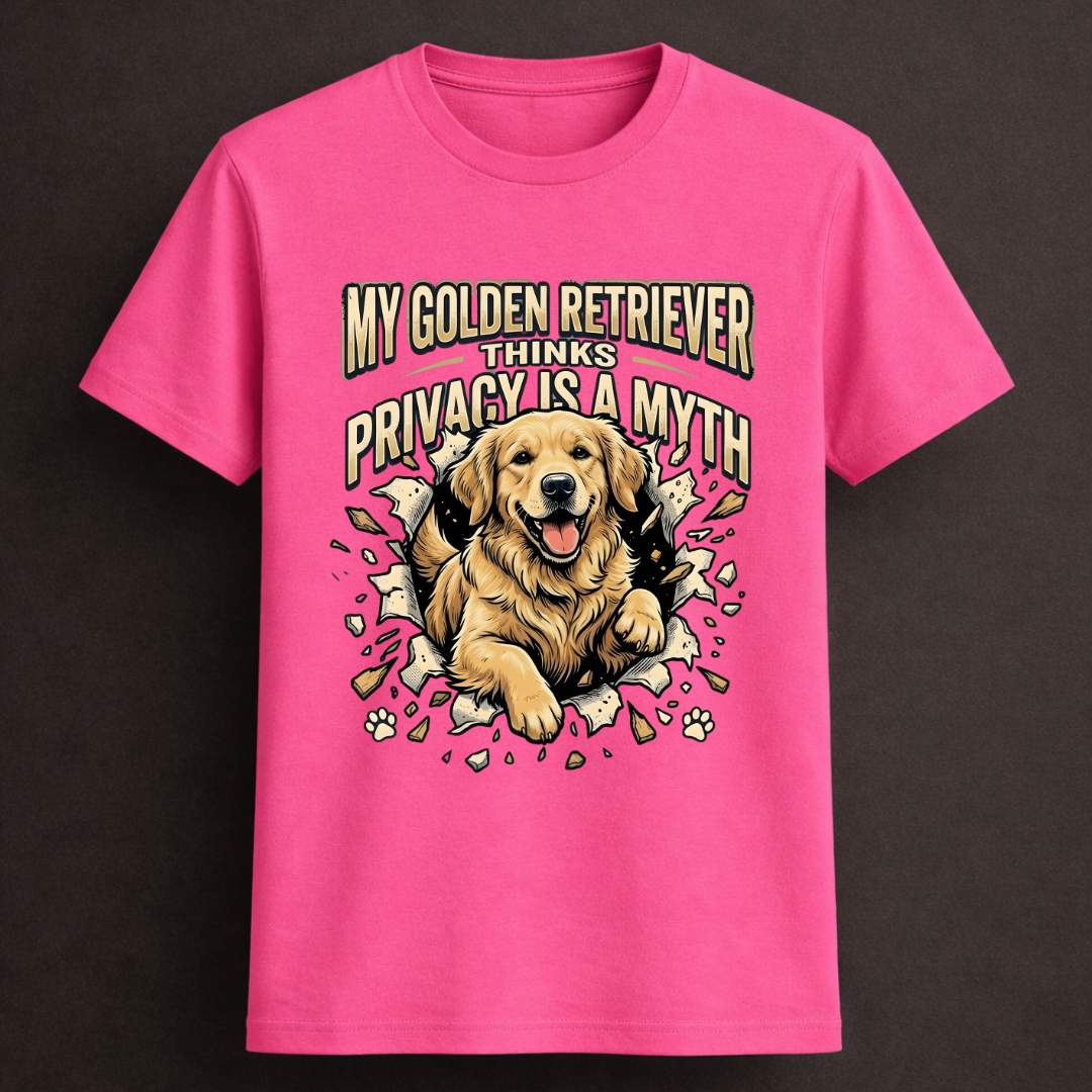 No Privacy with a Golden Retriever Tshirt