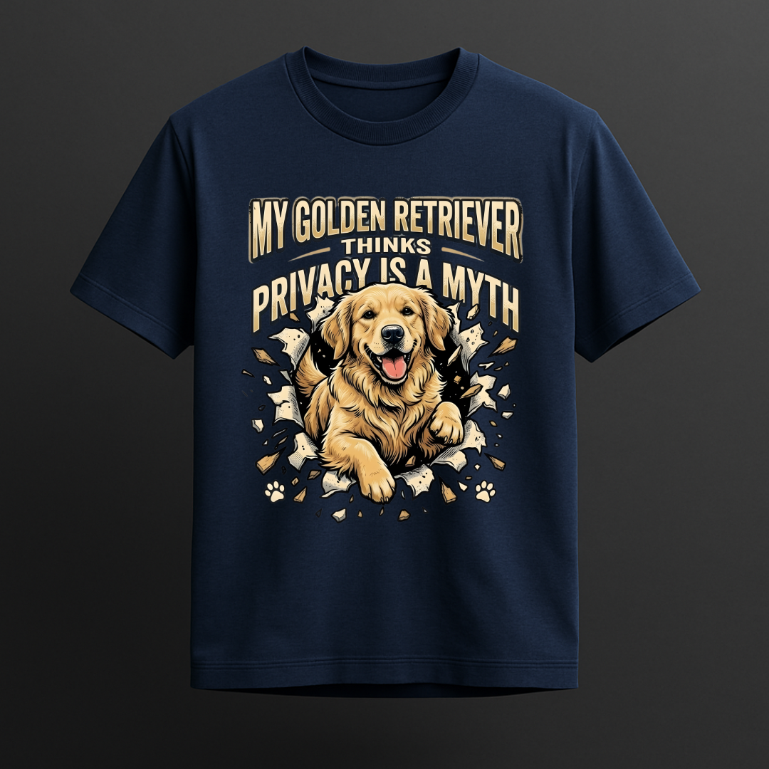 No Privacy with a Golden Retriever Tshirt